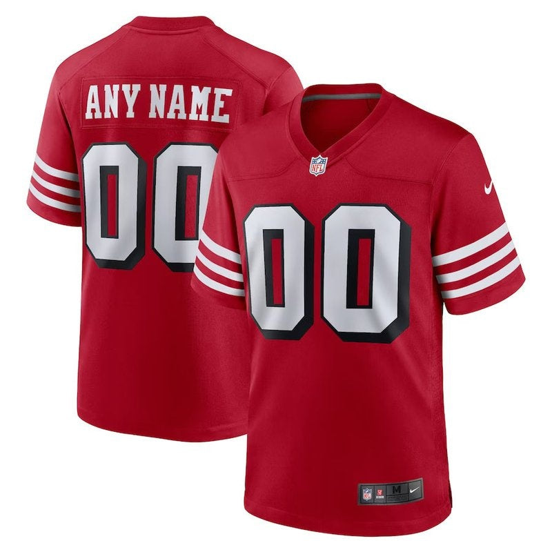 San Francisco 49ers - Scarlet Alternate Custom NFL Game Jersey