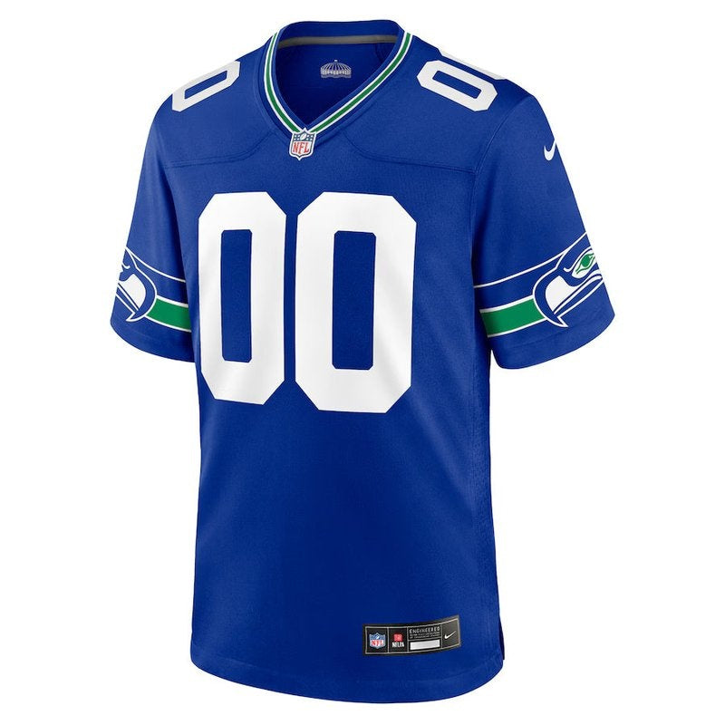 Seattle Seahawks - Royal Throwback Custom NFL Jersey