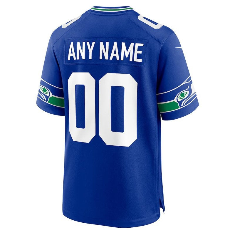 Seattle Seahawks - Royal Throwback Custom NFL Jersey