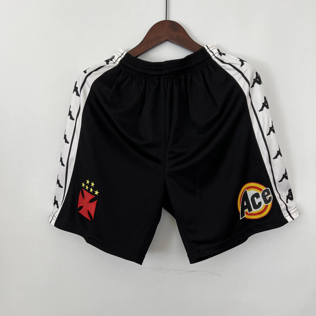 Calção Vasco da Gama Retrô 1999/2000 Kappa Masculino - Preto+Branca
