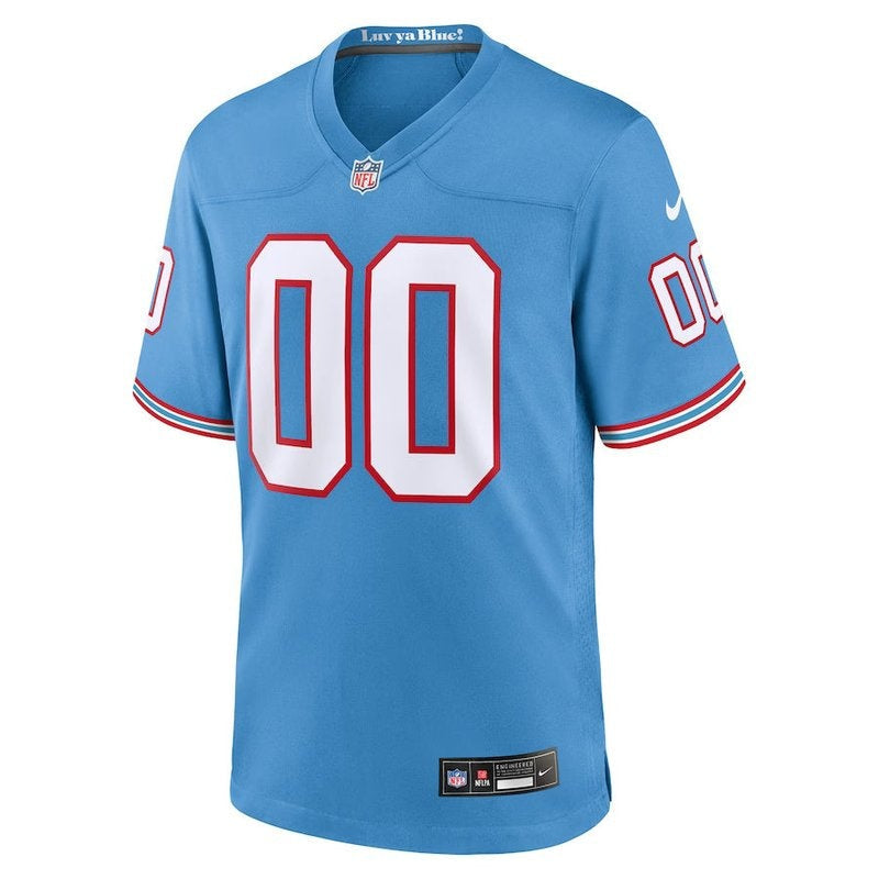 Tennessee Titans - Oilers Throwback Custom NFL Game Jersey - Light Blue