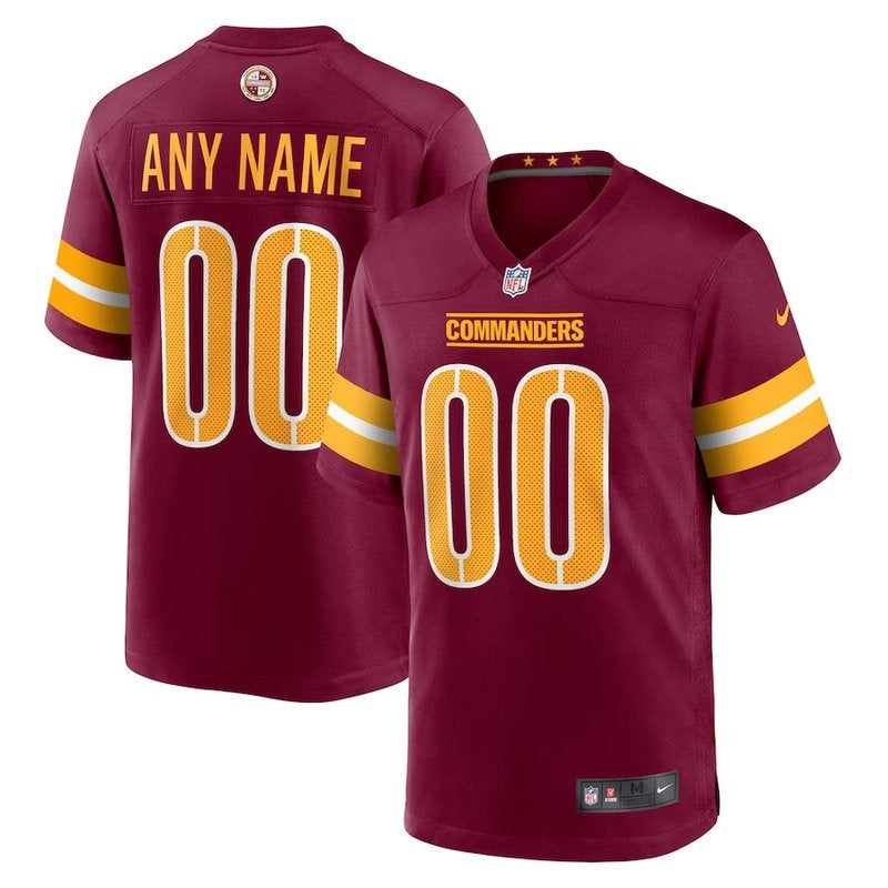 Washington Commanders - Burgundy Custom NFL Game Jersey